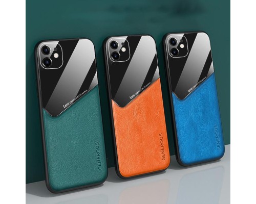 Бізнес чохол бампер GENEROUS для Apple Iphone 11 з скла і штучної шкіри Бізнес чохол бампер GENEROUS для Apple Iphone 11 з скла і штучної шкіри