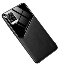 Бізнес чохол бампер GENEROUS для Vivo V21 з скла і штучної шкіри