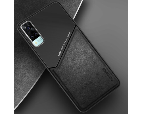 Бізнес чохол-бампер GENEROUS для Vivo Y31/ Y51/ Y53s 4G зі скла та штучної шкіри Бізнес чохол-бампер GENEROUS для Vivo Y31/ Y51/ Y53s 4G зі скла та штучної шкіри