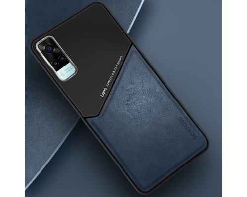 Бізнес чохол-бампер GENEROUS для Vivo Y31/ Y51/ Y53s 4G зі скла та штучної шкіри Бізнес чохол-бампер GENEROUS для Vivo Y31/ Y51/ Y53s 4G зі скла та штучної шкіри