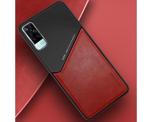 Бізнес чохол-бампер GENEROUS для Vivo Y31/ Y51/ Y53s 4G зі скла та штучної шкіри Бізнес чохол-бампер GENEROUS для Vivo Y31/ Y51/ Y53s 4G зі скла та штучної шкіри