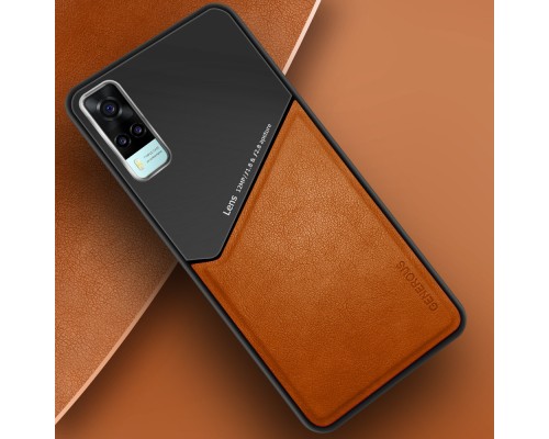 Бізнес чохол-бампер GENEROUS для Vivo Y31/ Y51/ Y53s 4G зі скла та штучної шкіри Бізнес чохол-бампер GENEROUS для Vivo Y31/ Y51/ Y53s 4G зі скла та штучної шкіри