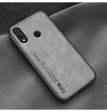 Шкіряний чохол Sheepskin з магнітом для Huawei P Smart Z Light gray