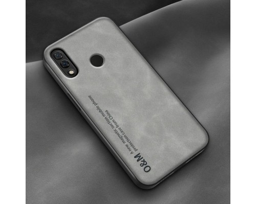 Шкіряний чохол Sheepskin з магнітом для Huawei P Smart Z Light gray Шкіряний чохол Sheepskin з магнітом для Huawei P Smart Z Light gray