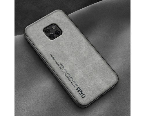 Шкіряний чохол Sheepskin з магнітом для Huawei Mate 20 Pro Light gray Шкіряний чохол Sheepskin з магнітом для Huawei Mate 20 Pro Light gray