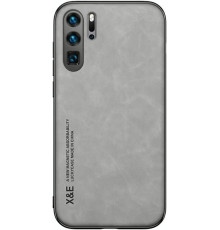 Шкіряний чохол Sheepskin з магнітом для Huawei P30 Pro Light gray