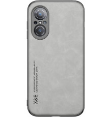 Шкіряний чохол Sheepskin з магнітом для Huawei Nova 9 SE Light gray