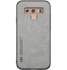 Шкіряний чохол Sheepskin з магнітом для Samsung Galaxy Note 9 Light gray