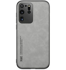 Шкіряний чохол Sheepskin з магнітом для Samsung Galaxy S20 Ultra Light gray