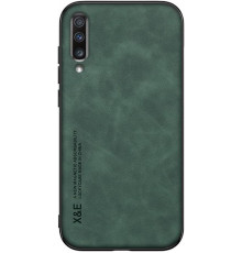 Шкіряний чохол Sheepskin з магнітом для Samsung Galaxy A70 Green