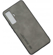Шкіряний чохол Sheepskin з магнітом для Vivo X50 Light gray