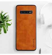 Шкіряний чохол AIORIA Vintage для Samsung Galaxy S10 Plus orange