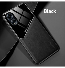 Бізнес чохол бампер GENEROUS для Oppo A98 5G зі скла і штучної шкіри