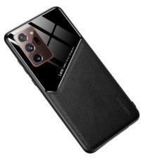 Бізнес чохол бампер GENEROUS для Samsung Galaxy Note 20 з скла і штучної шкіри
