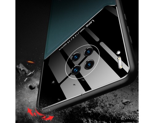 Бізнес чохол бампер GENEROUS для Huawei Mate 30 з скла і штучної шкіри Бізнес чохол бампер GENEROUS для Huawei Mate 30 з скла і штучної шкіри