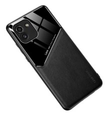 Бізнес чехол бампер GENEROUS для Samsung Galaxy A03 зі скла і штучної шкіри