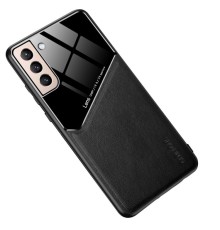 Бізнес чехол бампер GENEROUS для Samsung Galaxy S22 Plus 5G зі скла і штучної шкіри
