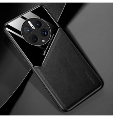 Бізнес чохол бампер GENEROUS для Huawei Mate 50 Pro зі скла і штучної шкіри