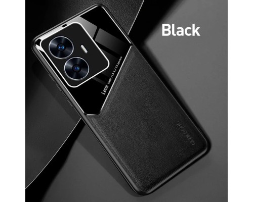 Бізнес чохол бампер GENEROUS для Realme C55 зі скла і штучної шкіри Бізнес чохол бампер GENEROUS для Realme C55 зі скла і штучної шкіри