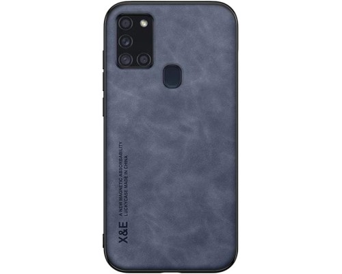 Шкіряний чохол Sheepskin з магнітом для Samsung Galaxy A21s Blue Шкіряний чохол Sheepskin з магнітом для Samsung Galaxy A21s Blue