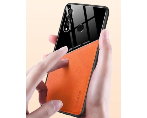Бізнес чохол бампер GENEROUS для Huawei P30 Lite зі скла і штучної шкіри