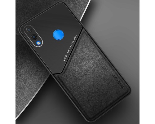 Бізнес чохол бампер GENEROUS для Huawei P Smart 2019 з скла і штучної шкіри Бізнес чохол бампер GENEROUS для Huawei P Smart 2019 з скла і штучної шкіри