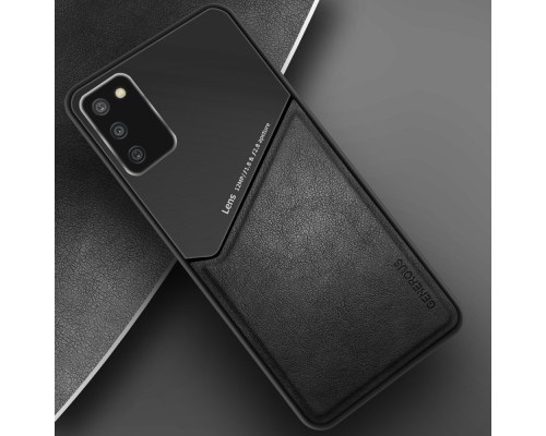 Бізнес чохол бампер GENEROUS для Samsung Galaxy A03s з скла і штучної шкіри Бізнес чохол бампер GENEROUS для Samsung Galaxy A03s з скла і штучної шкіри
