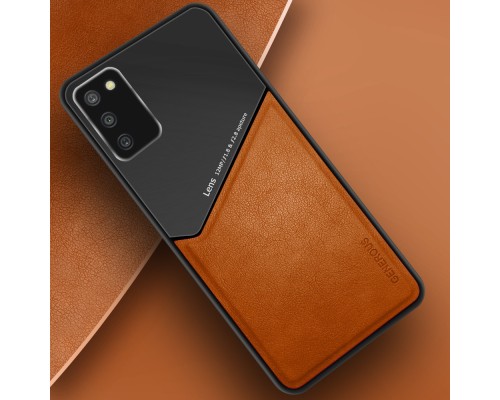 Бізнес чохол бампер GENEROUS для Samsung Galaxy A03s з скла і штучної шкіри Бізнес чохол бампер GENEROUS для Samsung Galaxy A03s з скла і штучної шкіри