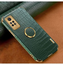 Чохол для Xiaomi Redmi Note 11 Global / Redmi Note 11S 4G з тисненням під шкіру крокодила і магнітним утримувачем Green