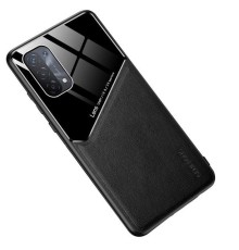 Бізнес чохол-бампер GENEROUS для Oppo A74 5G зі скла та штучної шкіри
