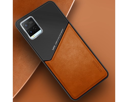 Бізнес чохол-бампер GENEROUS для Vivo Y21 / Y21s зі скла та штучної шкіри Бізнес чохол-бампер GENEROUS для Vivo Y21 / Y21s зі скла та штучної шкіри