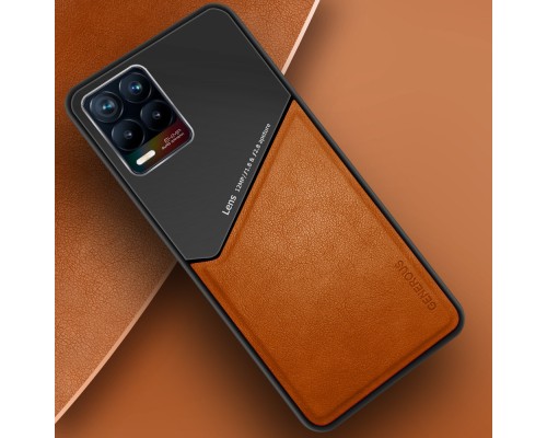 Бізнес чохол бампер GENEROUS для Realme 8 5G зі скла і штучної шкіри Бізнес чохол бампер GENEROUS для Realme 8 5G зі скла і штучної шкіри