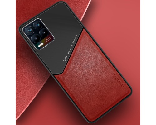 Бізнес чохол бампер GENEROUS для Realme 8 5G зі скла і штучної шкіри Бізнес чохол бампер GENEROUS для Realme 8 5G зі скла і штучної шкіри