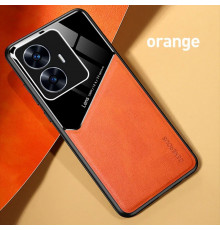 Бізнес чохол бампер GENEROUS для Realme C55 зі скла і штучної шкіри