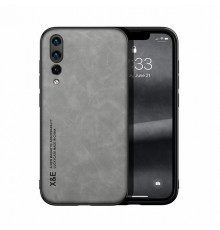 Шкіряний чохол Sheepskin з магнітом для Huawei P20 Pro Light gray