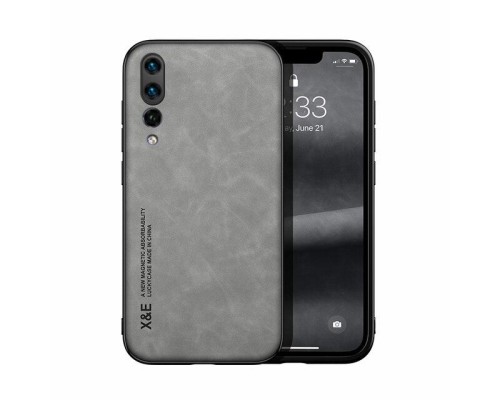Шкіряний чохол Sheepskin з магнітом для Huawei P20 Pro Light gray Шкіряний чохол Sheepskin з магнітом для Huawei P20 Pro Light gray