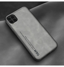 Шкіряний чохол Sheepskin з магнітом для Huawei P40 Lite Light gray