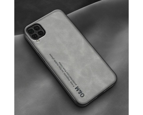 Шкіряний чохол Sheepskin з магнітом для Huawei P40 Lite Light gray Шкіряний чохол Sheepskin з магнітом для Huawei P40 Lite Light gray