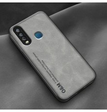 Шкіряний чохол Sheepskin з магнітом для Vivo Y3 / Y11 / Y15 / Y17 Light gray