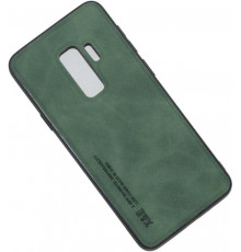 Шкіряний чохол Sheepskin з магнітом для Samsung Galaxy S9 Plus Green