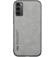Шкіряний чохол Sheepskin з магнітом для Samsung Galaxy S20 Light gray
