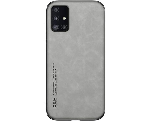 Шкіряний чохол Sheepskin з магнітом для Samsung Galaxy A51 4G Light gray Шкіряний чохол Sheepskin з магнітом для Samsung Galaxy A51 4G Light gray