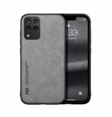 Шкіряний чохол Sheepskin з магнітом для Samsung Galaxy A12 Light gray