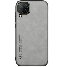 Шкіряний чохол Sheepskin з магнітом для Samsung Galaxy A22 4G / M32 / M22 Light gray