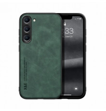 Шкіряний чохол Sheepskin з магнітом для Samsung Galaxy S23 Plus Green