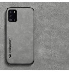 Шкіряний чохол Sheepskin з магнітом для Samsung Galaxy A31 Light gray