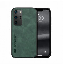 Шкіряний чохол Sheepskin з магнітом для Huawei P40 Pro Green