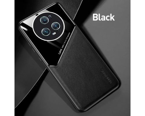 Бізнес чохол бампер GENEROUS для Huawei Honor Magic 5 Pro зі скла і штучної шкіри
