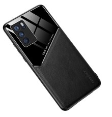 Бізнес чехол бампер GENEROUS для Opppo Reno6 Pro 5G зі скла і штучної шкіри