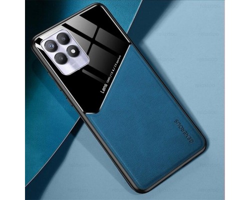 Бізнес чехол бампер GENEROUS для Realme 8i зі скла і штучної шкіри